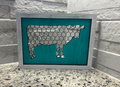 Faux Chicken Wire Farmhouse Sign - Cow