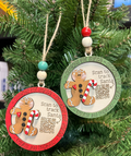 Gingerbread Man Santa Tracker Wood Ornament
