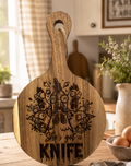 Charcuterie Board - "She's Got a Knife" Small Round with Handle