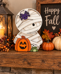 Stanley the Stitched Mummy finished hand-painted Halloween shelf sitter on mantle
