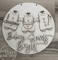Baking Spirits Bright Gingerbread Round Wood Blank Kit - unfinished laser cut birch Christmas craft
