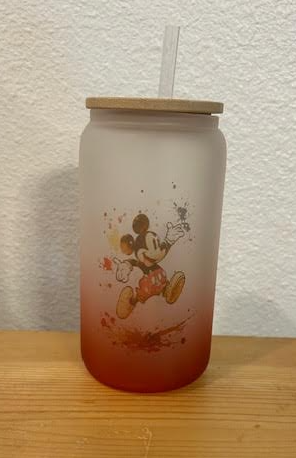 Mickey Mouse Running & Jumping 16oz Glass Can Tumbler