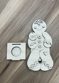 Gingerbread man votive shelf sitter wood blank unfinished laser cut birch pieces