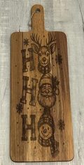 Charcuterie Board - "Ho Ho Ho" Reindeer, Santa & Snowman - XL Paddle