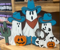 Wild West Boo Crew – Finished Hand-Painted Halloween Ghost Decor