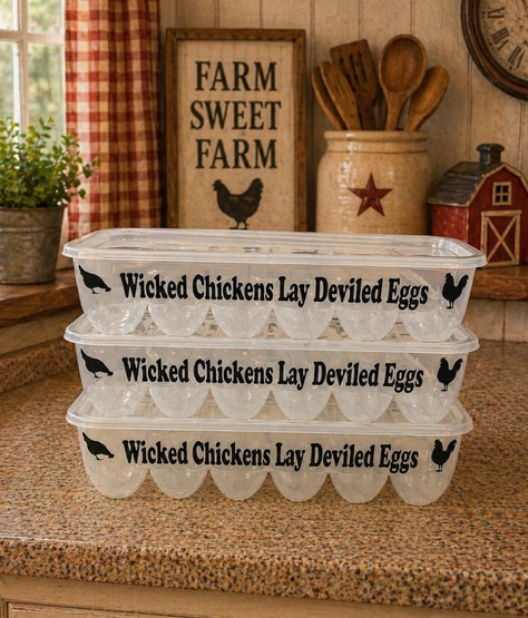 Egg Crate - "Wicked Chickens Lay Deviled Eggs"