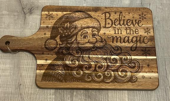 Charcuterie Board - "Believe in the Magic" Santa Large Paddle