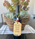 Wine Bottle Tag - Engraved Birch Wood