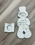 Snowman votive shelf sitter wood blank unfinished laser cut birch pieces
