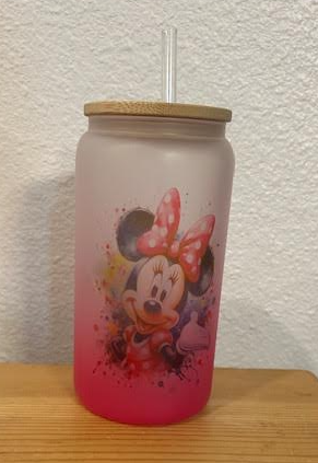 Minnie Mouse 16oz Glass Can Tumbler
