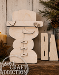 Stitched Snowman Wood Blank - unfinished laser cut birch