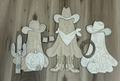 Wild West Boo Crew – Laser Cut Birch Wood Blank Halloween Ghost Set