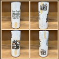 White 20oz skinny epoxy tumbler with snowmen and Some People Are Worth Melting For design