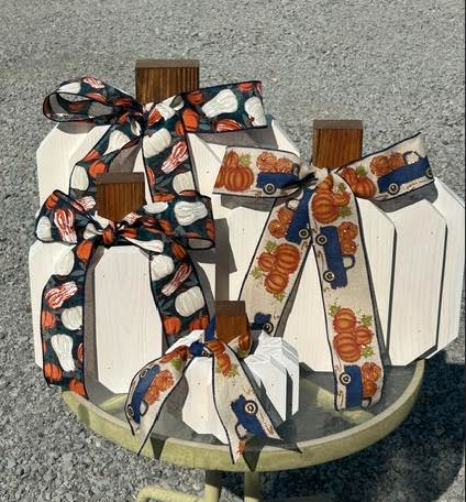 3D Wood Pumpkins in White – Handcrafted Premium Pine