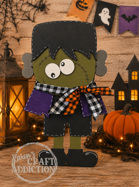 Frankenstein Hand Painted Halloween Door Hanger
