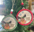 Moose Santa Tracker Wood Ornament