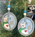 Polar Bear Santa Tracker Wood Ornament