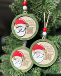 Santa Santa Tracker Wood Ornament