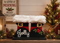 Santa Boot Shelf Sitter | Finished & Painted | Farmhouse Christmas Decor