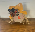 Scarecrow Head Shelf Sitter | Finished & Painted | Farmhouse Fall Decor