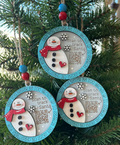 Snowman Santa Tracker Wood Ornament