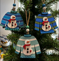 Ugly Sweater Snowman Wood Ornament